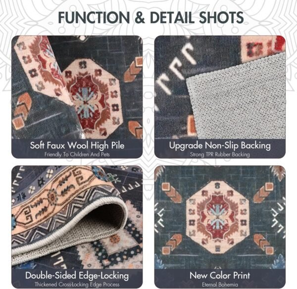 2025091409011911701 Boho Kitchen Rugs Sets 4 Piece with Runner Floral Kitchen Floor Mat Carpet Farmhouse Kitchen Rugs and Mats Non Skid Washable Runner Rug for Kitchen Floor Sink