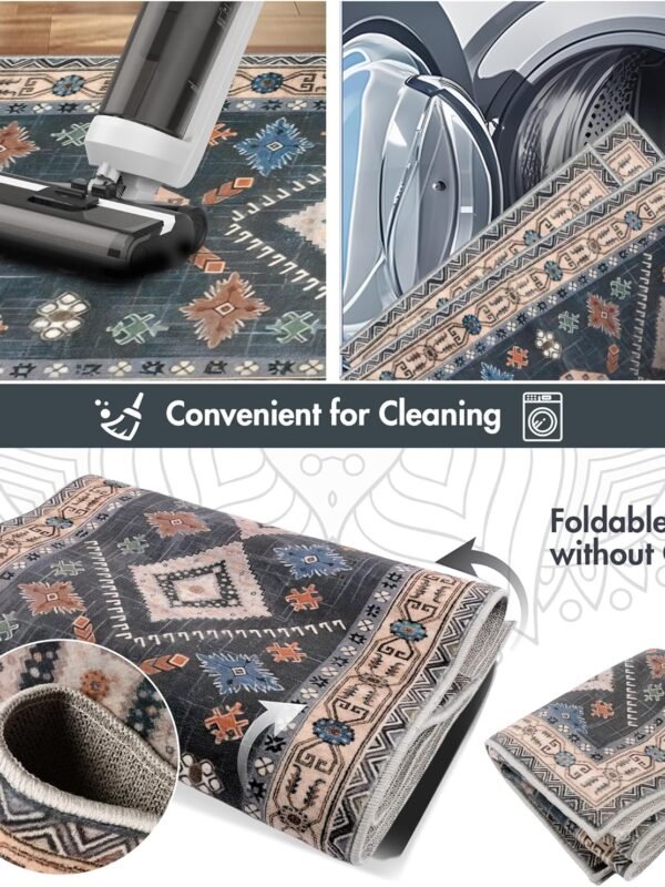 Boho Kitchen Rugs Sets 4 Piece with Runner Floral Kitchen Floor Mat Carpet Farmhouse Kitchen Rugs and Mats Non Skid Washable Runner Rug for Kitchen Floor Sink