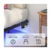 Cama suspensa Cama flutuante Queen Size, estrutura de cama com estação de carregamento e luzes LED, plataforma de metal estilo industrial, tamanho Queen Size, silenciosa, sem necessidade de base de mola, preta moderna ferro quadro cama
