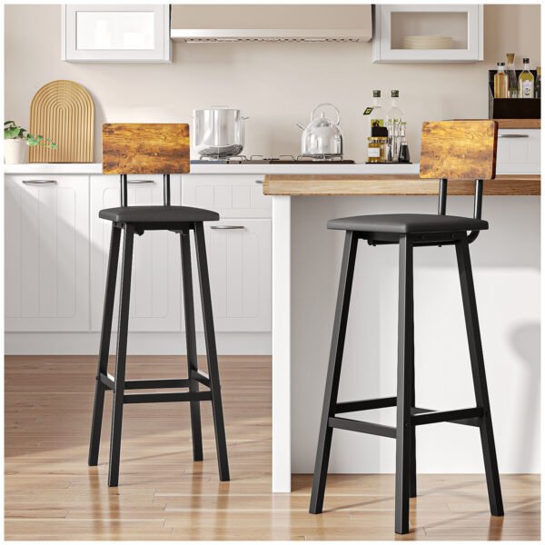 2025092509013216221 Bancos de bar, conjunto de 2 bancos de café da manhã estofados em PU com encosto e apoio para os pés, fácil montagem