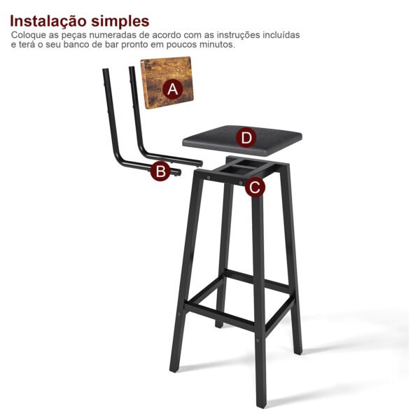 2025092509013266580 Bancos de bar, conjunto de 2 bancos de café da manhã estofados em PU com encosto e apoio para os pés, fácil montagem