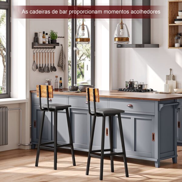 2025092509013367874 Bancos de bar, conjunto de 2 bancos de café da manhã estofados em PU com encosto e apoio para os pés, fácil montagem