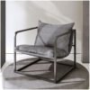 poltrona com estrutura de metal, cadeira de leitura para sala de estar, Sofá preguiçoso sala de estar varanda quarto lounge café b & b hotel sofá casual cadeira，escritório, quarto (cinza)