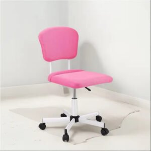 Cadeira De Escritório Giratória Ergonómica E Confortável Rosa-chiclete Algodão