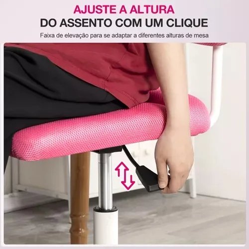 2025092511004720092 Cadeira De Escritório Giratória Ergonómica E Confortável Rosa-chiclete Algodão