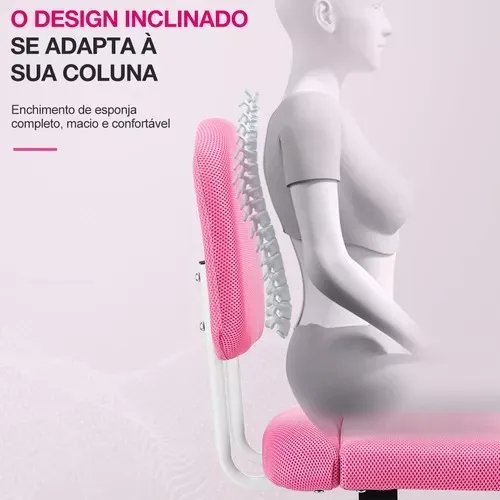 2025092511004755345 Cadeira De Escritório Giratória Ergonómica E Confortável Rosa-chiclete Algodão
