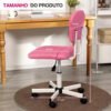2025092511004791309 Cadeira De Escritório Giratória Ergonómica E Confortável Rosa-chiclete Algodão