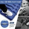 Ultra-comfortable inflatable sleeping mat with built-in pillow and pump - suitable for camping, traveling and hiking | Durable nylon material with repair kit and storage bag