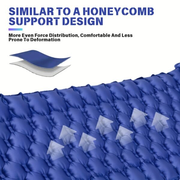 Ultra-comfortable inflatable sleeping mat with built-in pillow and pump - suitable for camping, traveling and hiking | Durable nylon material with repair kit and storage bag