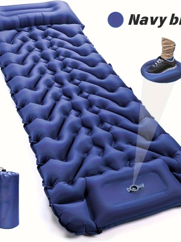 Ultra-comfortable inflatable sleeping mat with built-in pillow and pump - suitable for camping, traveling and hiking | Durable nylon material with repair kit and storage bag