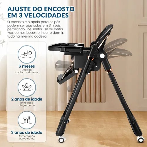 Baby Feeding Chair Portable Chair Black Black