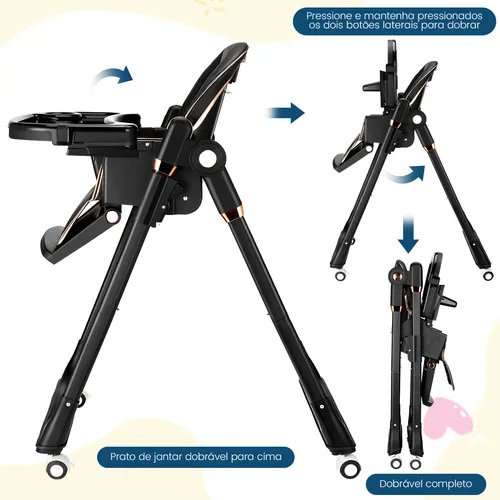 Baby Feeding Chair Portable Chair Black Black