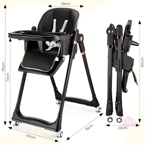 Baby Feeding Chair Portable Chair Black Black