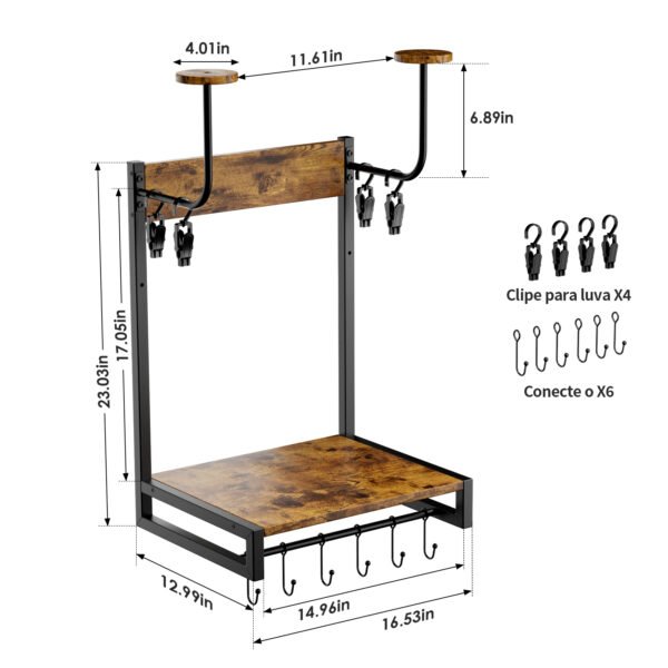 2025092507542565184 Suporte para capacete de motocicleta - Suporte de parede com gancho e clipe para acessórios de motocicleta