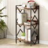 3-Tier Kids Bookshelf | Metal Storage Shelf for Home Office Bedroom | Sturdy Rustic Brown Bookcase (Age 12+)