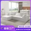 Creamy Puff Chenille Fabric Sofa, Modern Minimalist Style, Small Apartment Living Room, Cotton Candy Cloud Vertical Sofa