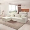 Creamy Puff Chenille Fabric Sofa, Modern Minimalist Style, Small Apartment Living Room, Cotton Candy Cloud Vertical Sofa