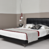 Modern luxury double bed with Nappa leather, suitable for small apartments, master bedroom, Italian minimalist style, storage upholstered bed.