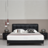 Modern luxury double bed with Nappa leather, suitable for small apartments, master bedroom, Italian minimalist style, storage upholstered bed.