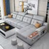 Nordic minimalist modern light luxury网红 creamy-style living room sofa for small apartments, three-seat white genuine leather