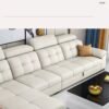 Nordic minimalist modern light luxury网红 creamy-style living room sofa for small apartments, three-seat white genuine leather